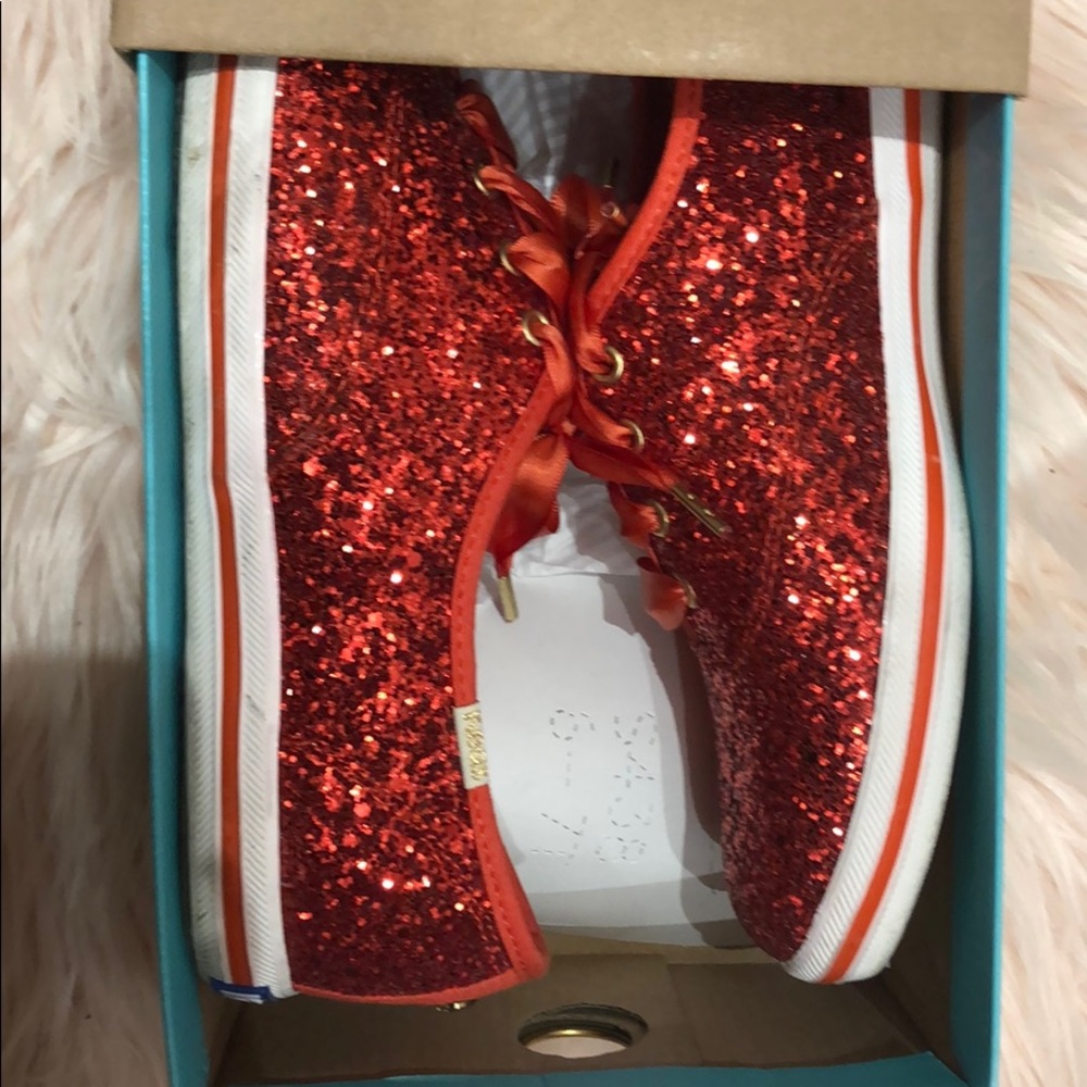 Red glitter shoes